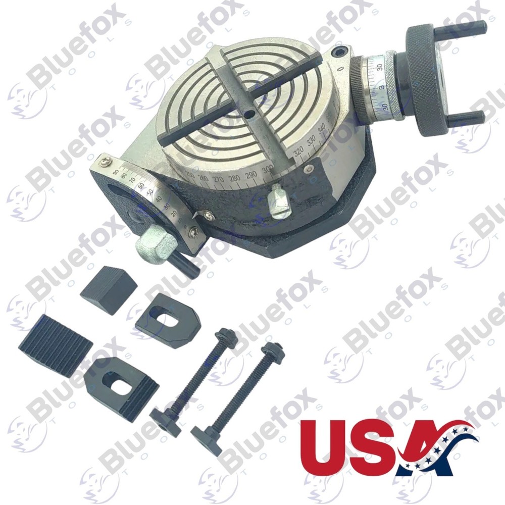 4" PRECISION TILTING ROTARY TABLE w. CLAMPING KIT BLUEFOX