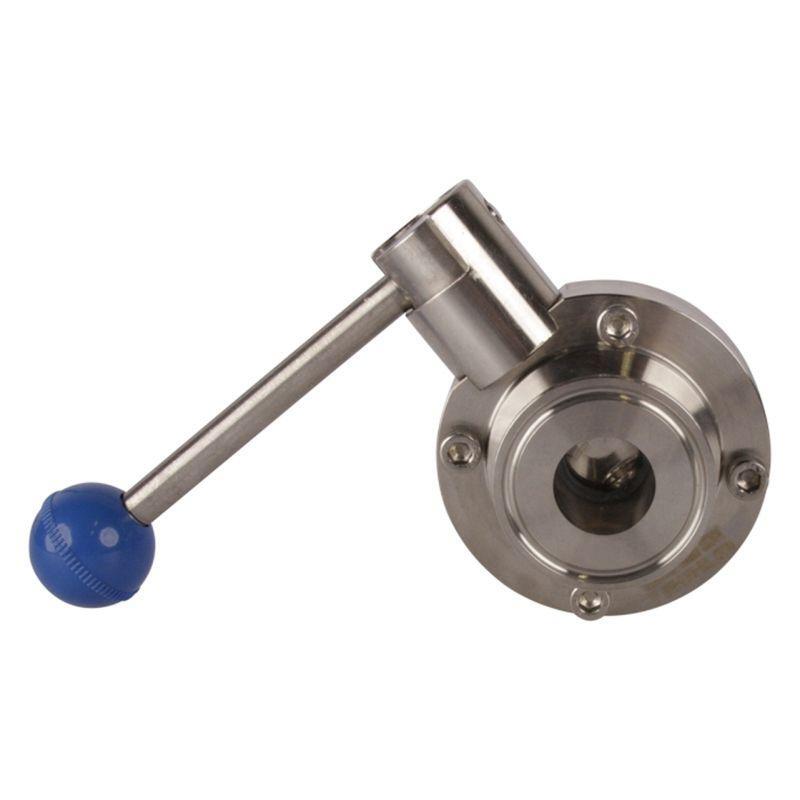 Sanitary Butterfly Valve | Tri Clamp 1 inch Pull Handle/Silicone Seat (2 Pack)