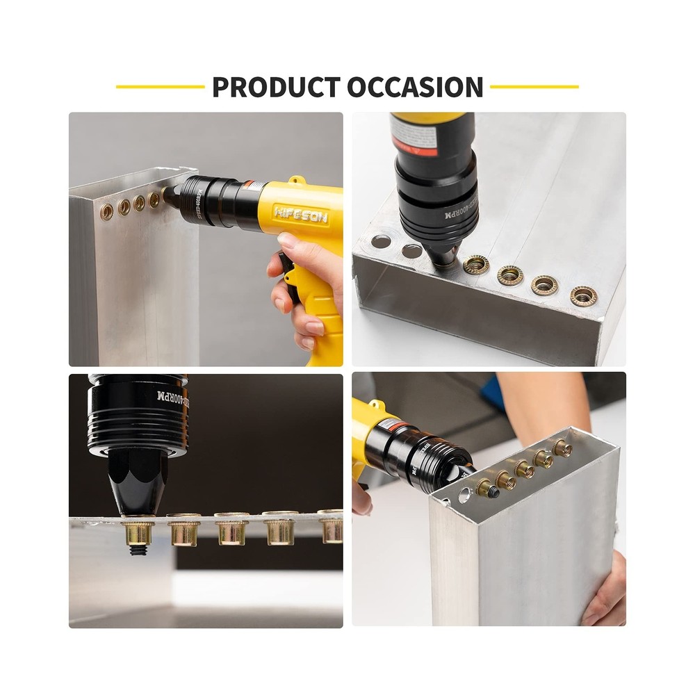 HIFESON Pneumatic Rivet Nut Gun (M4 & M5 & M6) Air Rivet Nut Pull Setter Tool...