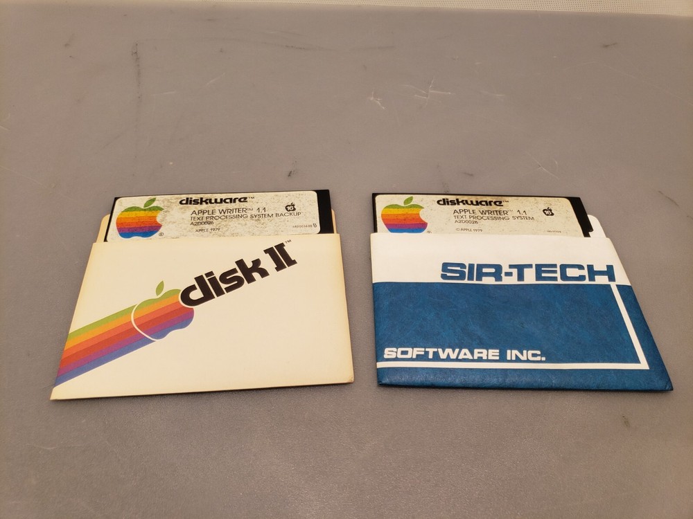 1979 Apple Diskware Writer 1.1 Text Processing System & Backup 5.25" Floppy Disk