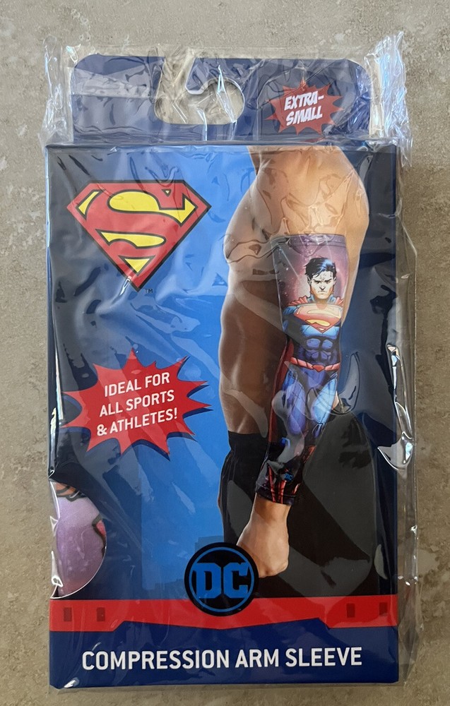 Superman Compression Athletic Arm Sleeve Size Extra Small Licensed DC Comics