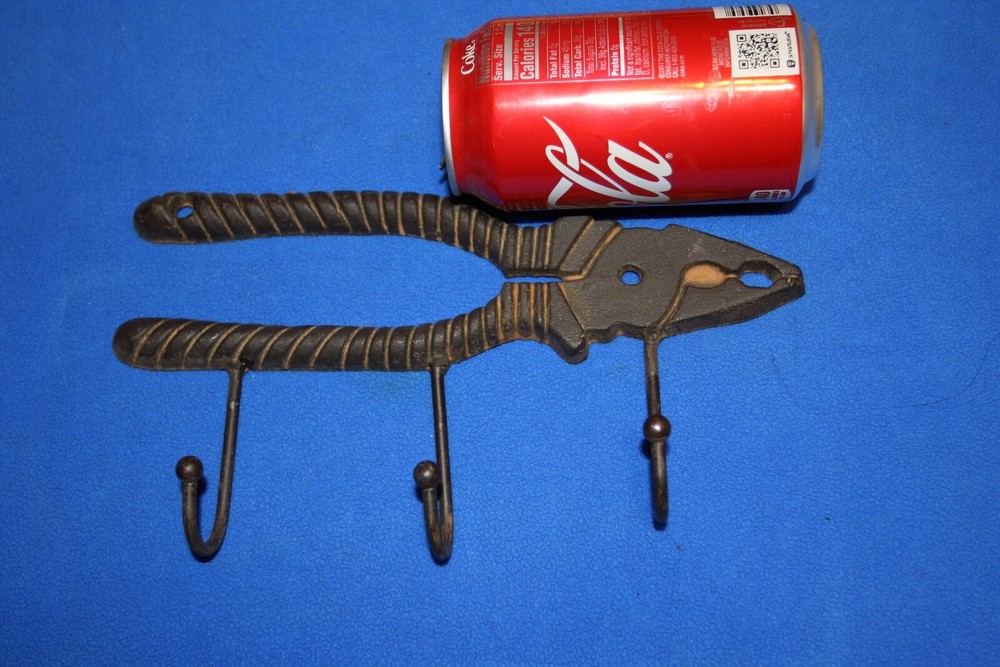 (6) Two Sets of Motorcycle & Rustic Tools Cast Iron Wall Hooks, High Rider