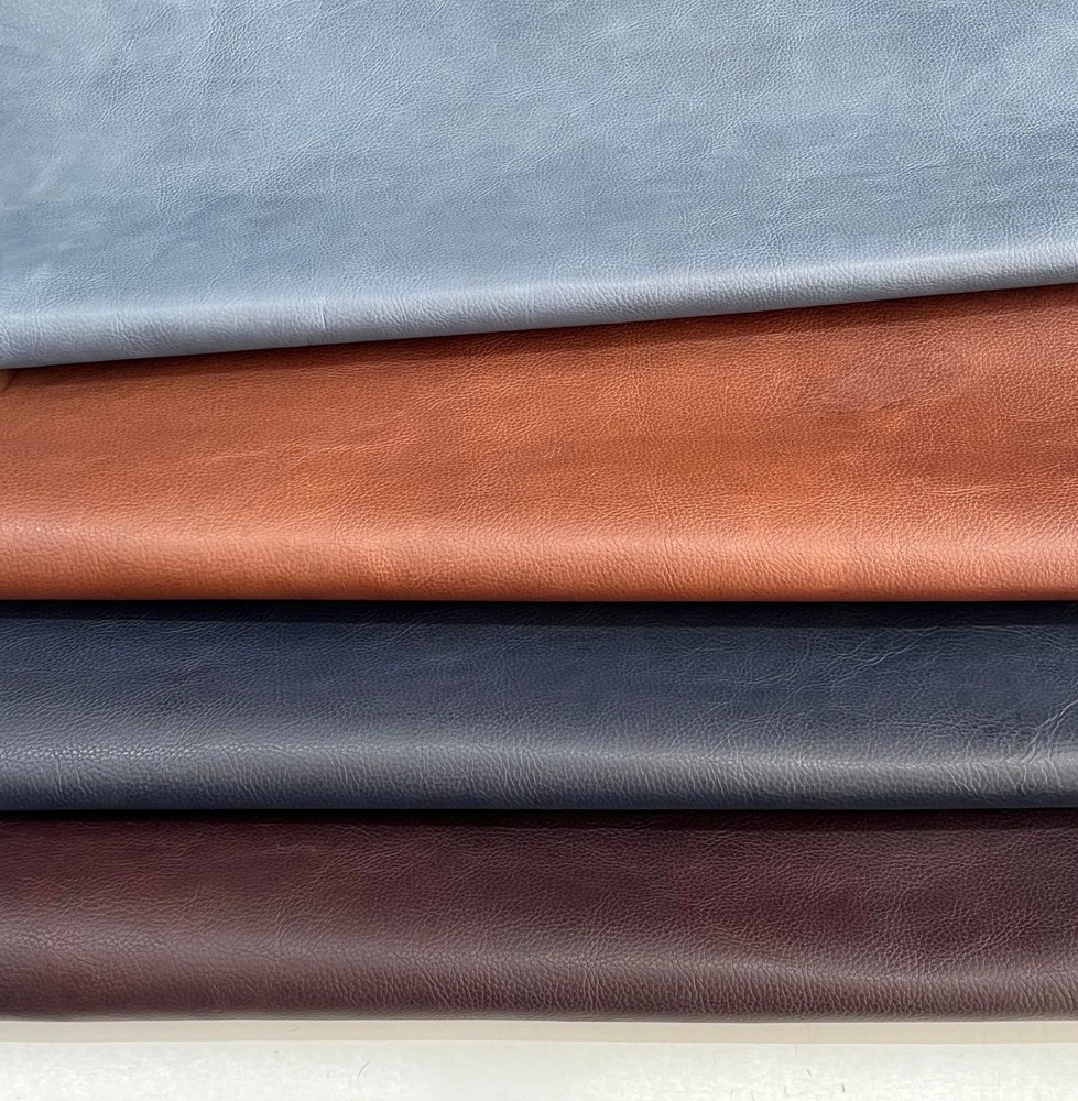 Cow Leather hide, genuine cow leather sheets, milled with two tone pull up effe