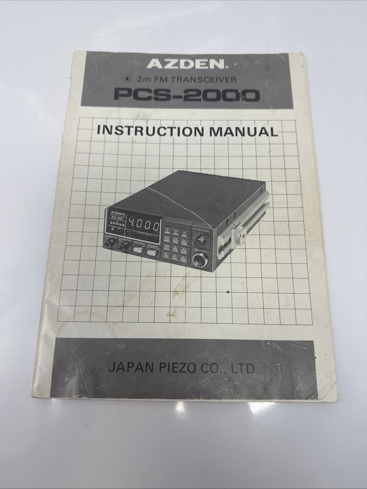 Azden PCS-2000 Instruction Manual - Vintage