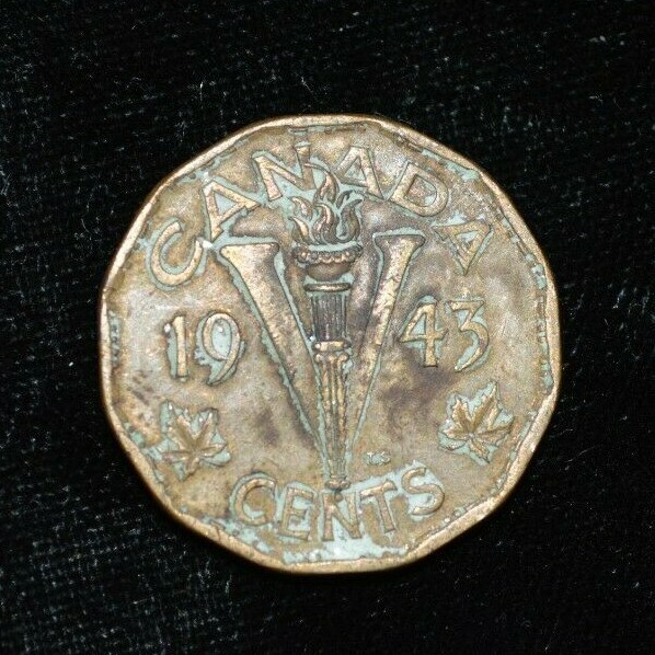 1943 Canada 5 Cent Tombac Coin