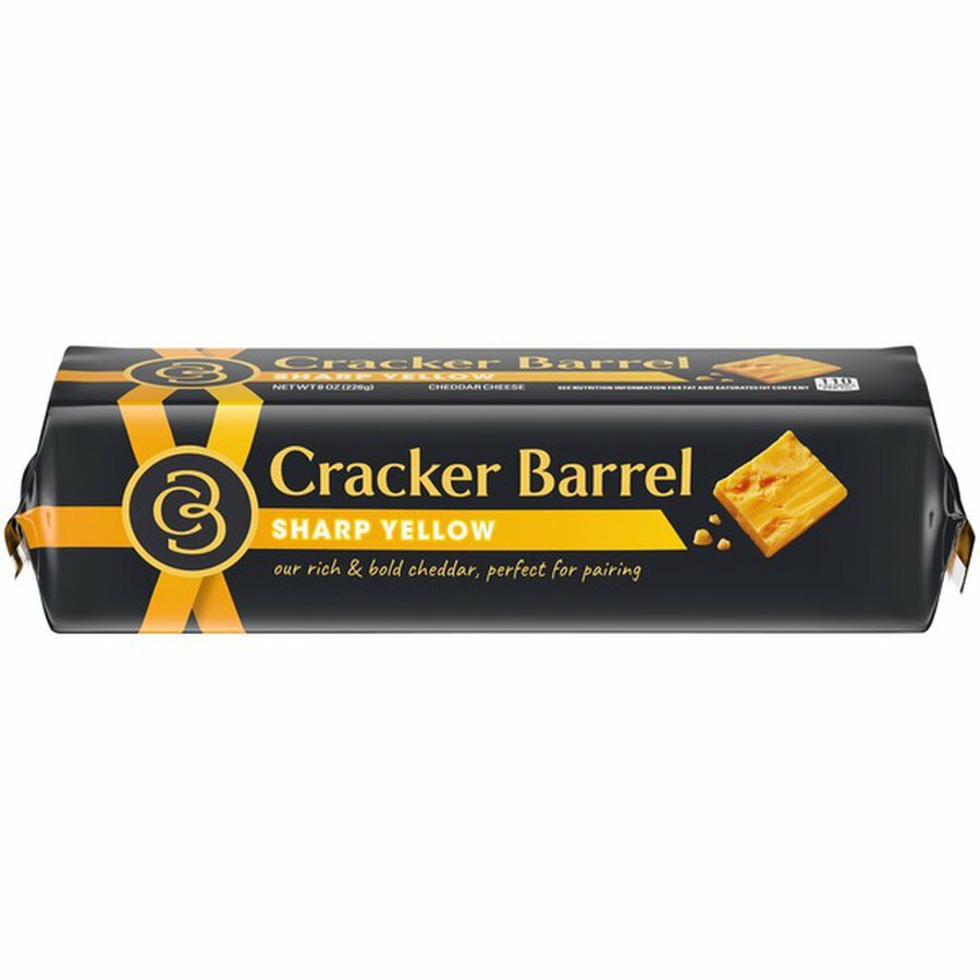 2 pack Cracker Barrel Sharp Yellow Cheddar Cheese, 2x8 oz Block (1 pound)