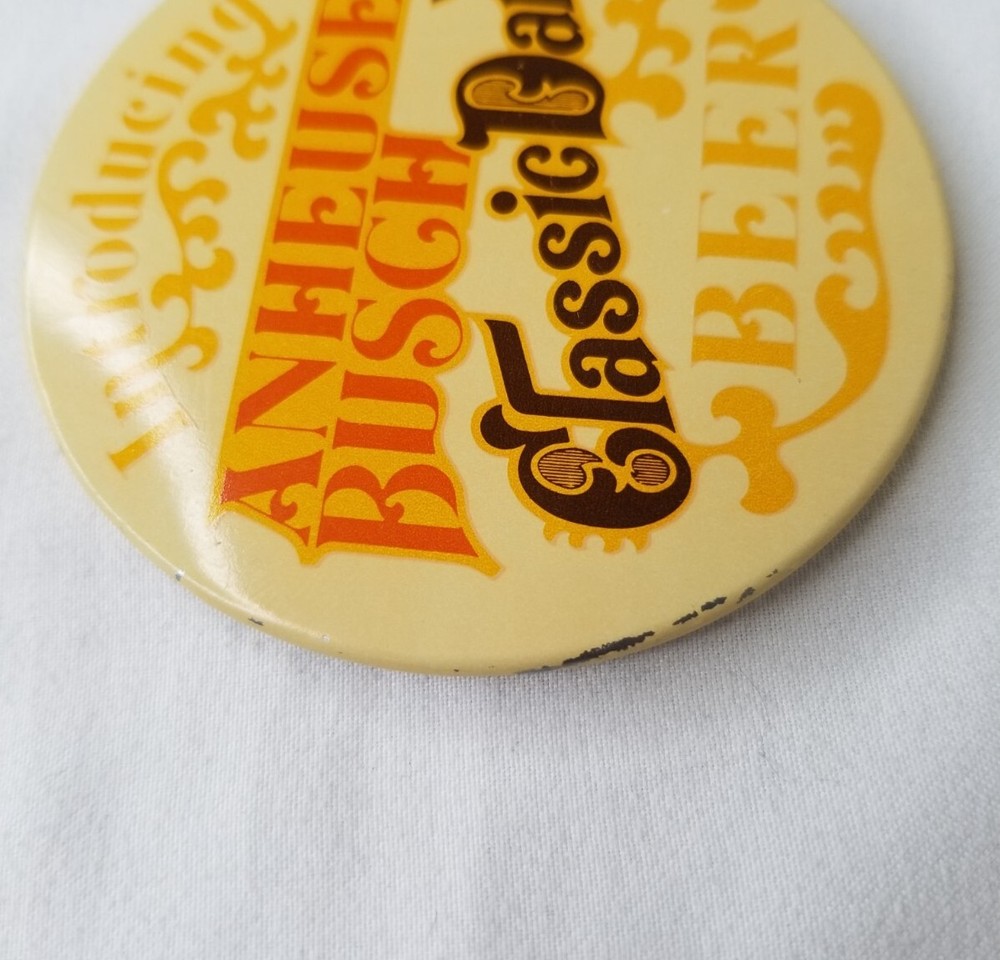 Introducing! Anheuser-Busch "Classic Dark" Beer ~ Promotional Pin ~ Vtg Button