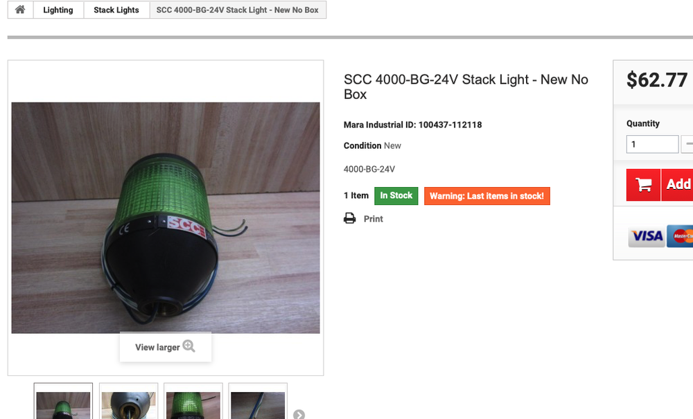 One NEW Red SCC LED Stack Lite #4000-BR-24V