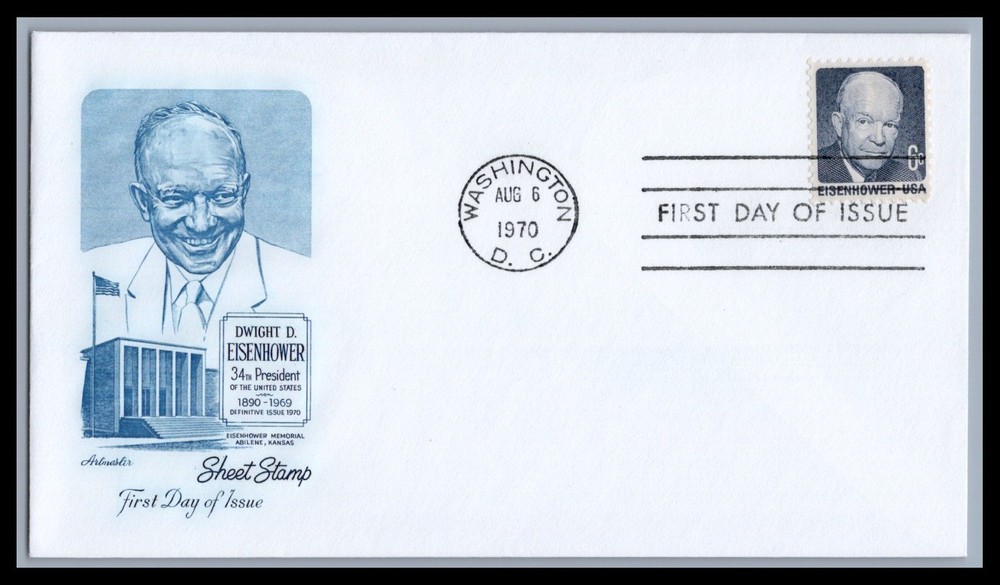 US FDC # 1393. 6c Eisenhower Artmaster 1970, 9e489