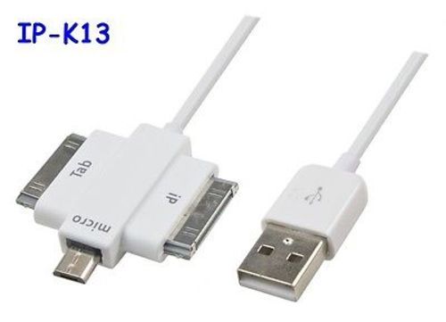 USB 2.0 Charger Sync Cable for iPad/iPhone/Samsung Galaxy Tab and Micro USB Plug
