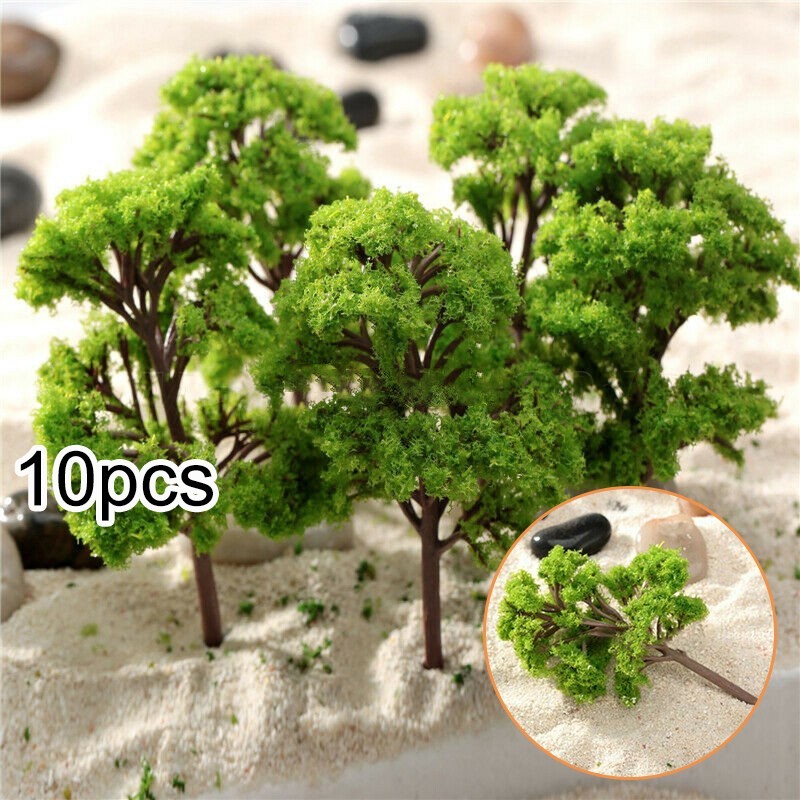 10Pcs 9cm HO OO Scale Model Trees Train Railroad Layout Diorama Scenery