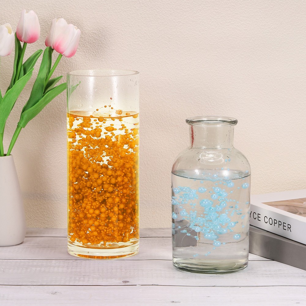 30pcs Artificial Pearl String for Floating Candle, 4.4 Ft Beads Pearl, Orange