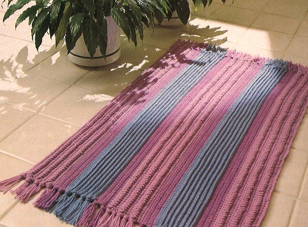 STRIKING Striped Rug/Decor/Crochet Pattern INSTRUCTIONS ONLY