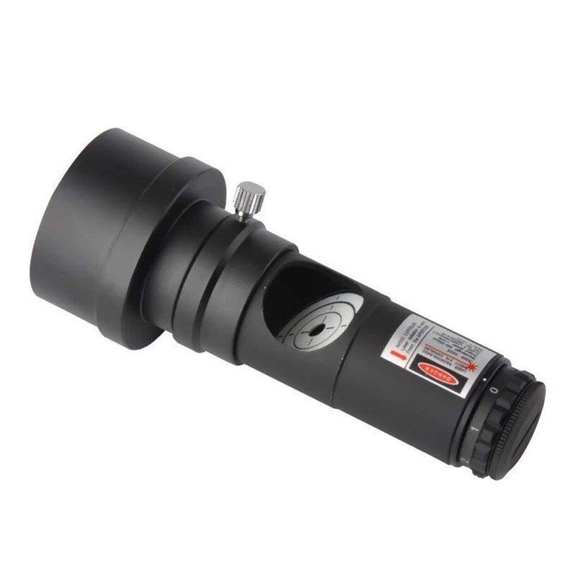 Red laser collimator includes removable 2" adapter for reflector telescope 1.25"