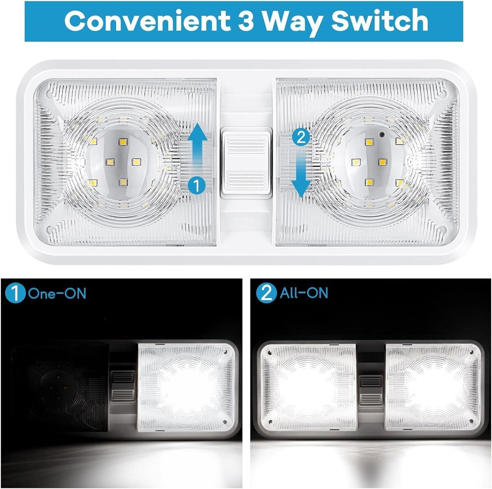 12V LED RV Ceiling Dome Light RV Interior Lighting for Trailer Camper Truck Boat