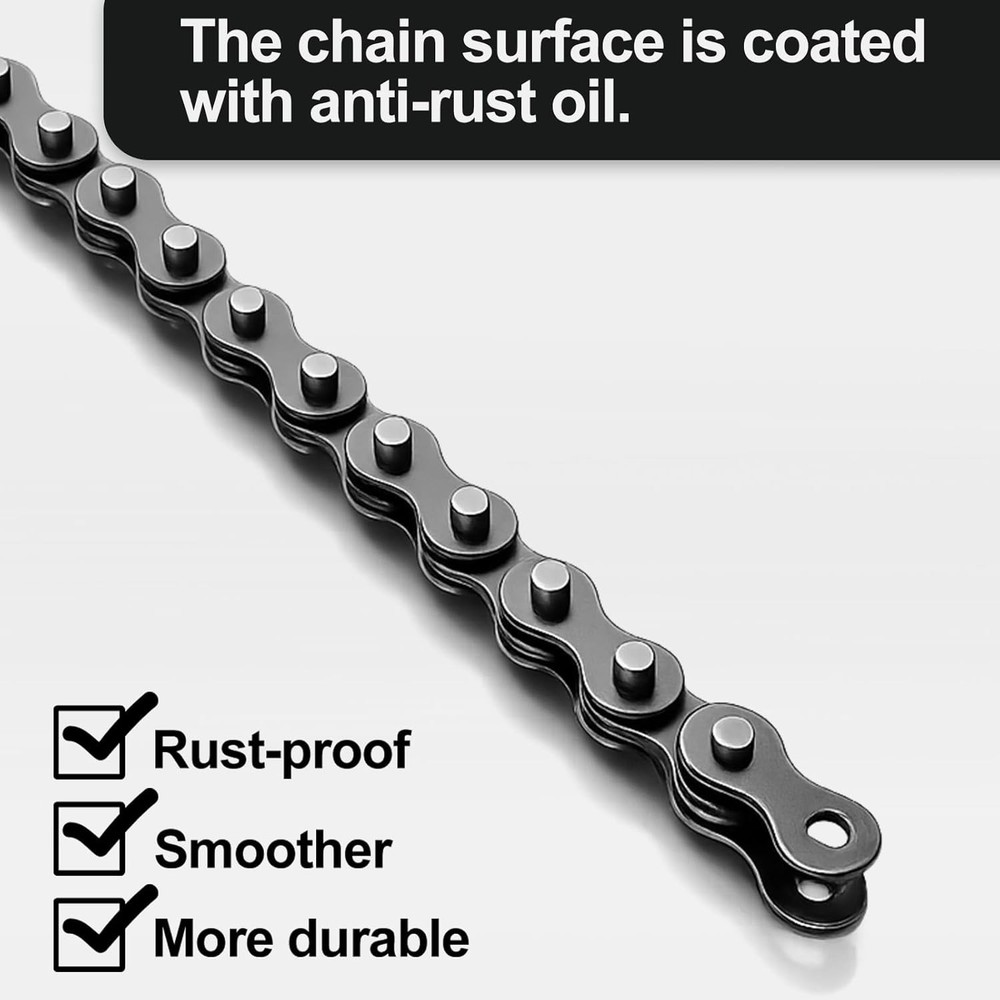Locking Chain Clamp Extension Chain, 20R, 18-Inch , Black