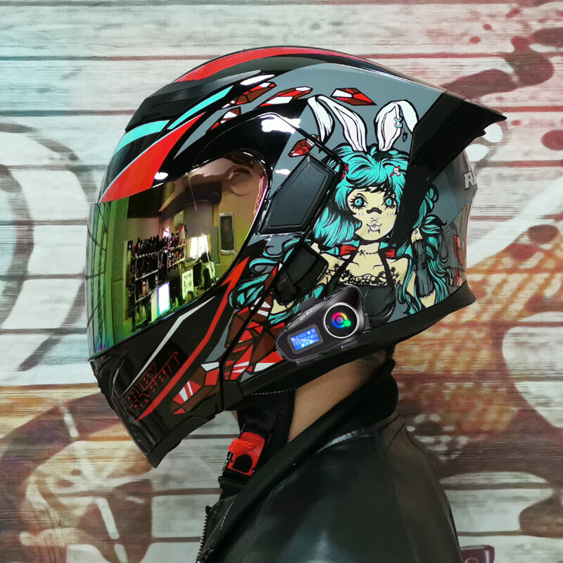 Bluetooth Modular Motorcycle Helmet With Wireless Intercom Headset DOT Approved