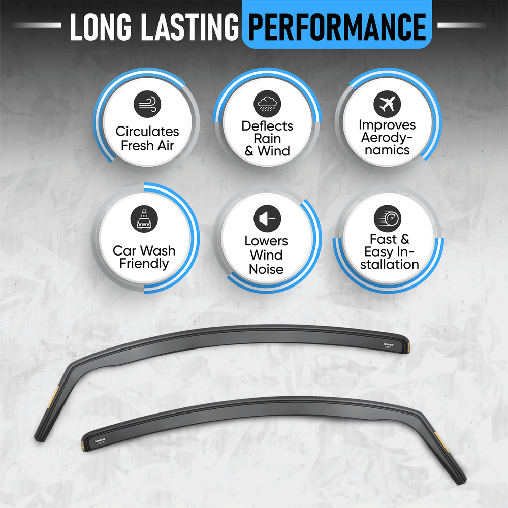 ISPEED Wind Deflectors for Audi A3/S3 MK2 2004-2013 3-Door Hatchback 2pc Set