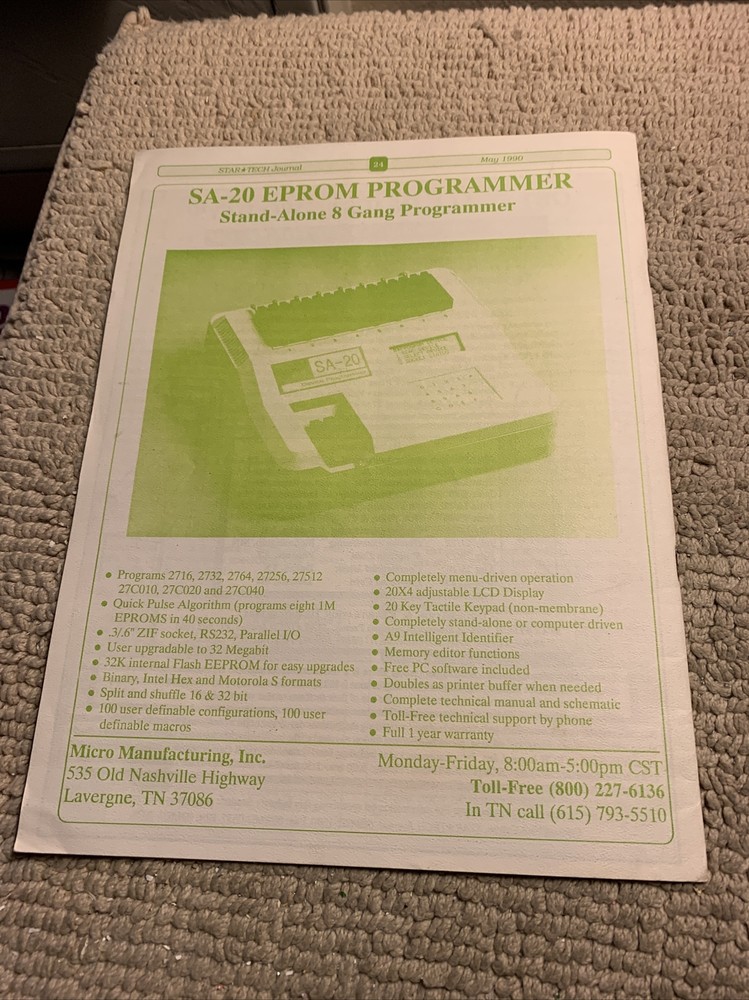 1990 May Beast busters STAR TECH JOURNAL manual