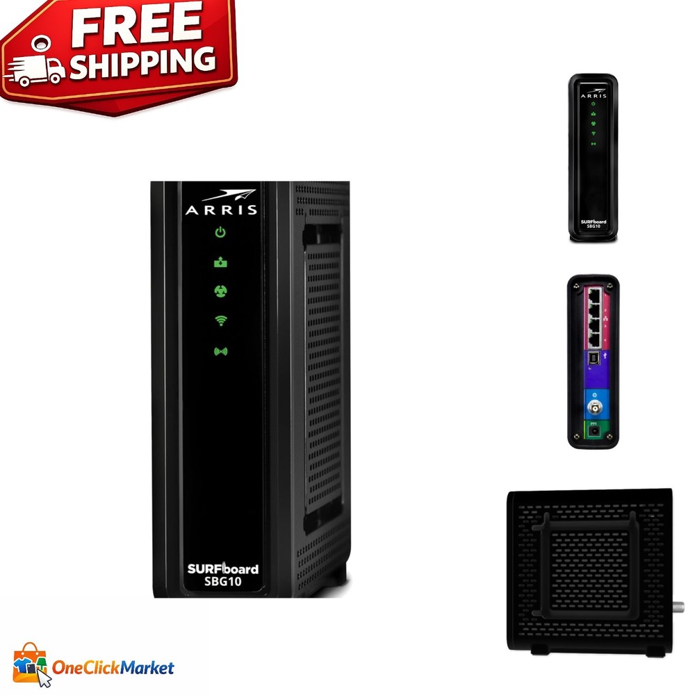 Surfboard AC1600 Modem Router Combo - Fast 400 Mbps, 1400 Sq Ft Coverage