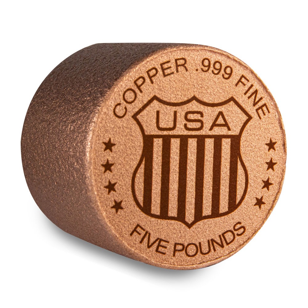 5 Pound Cylinder Eagle Copper Bar (New)