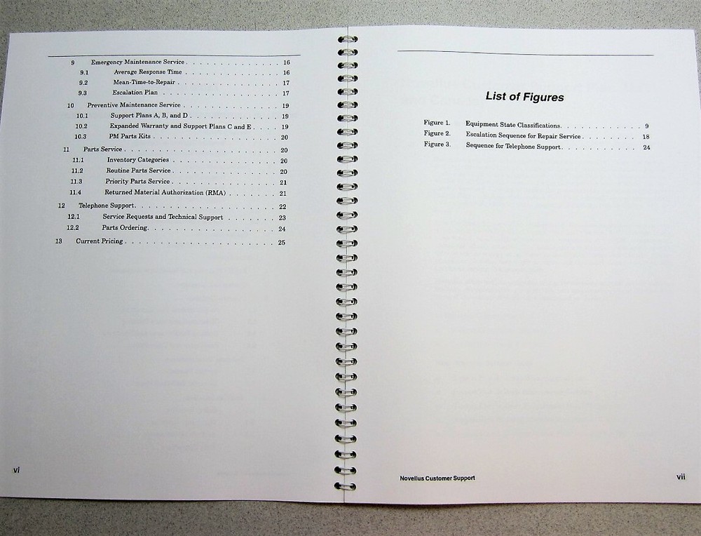 Novellus Systems General Information Customer Support Plan 73-10049-01 1995