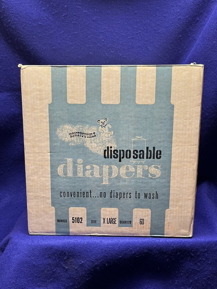 Vintage 1950’s Honeysuckle Disposable Diapers EMPTY Box Sears Robuck