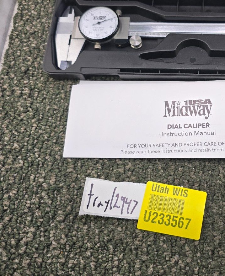 Midway Dial Caliper Gauge Hardened Stainless Tool with Case