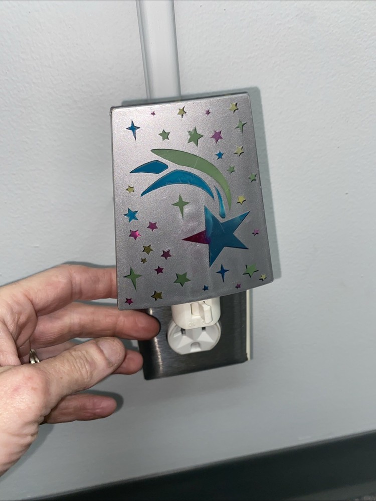 Colorful Stars Night Light Pink Yellow Blue Silver