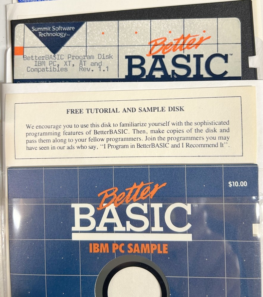 Better Basic 1.1  created by Summit Software Technology incl Software
