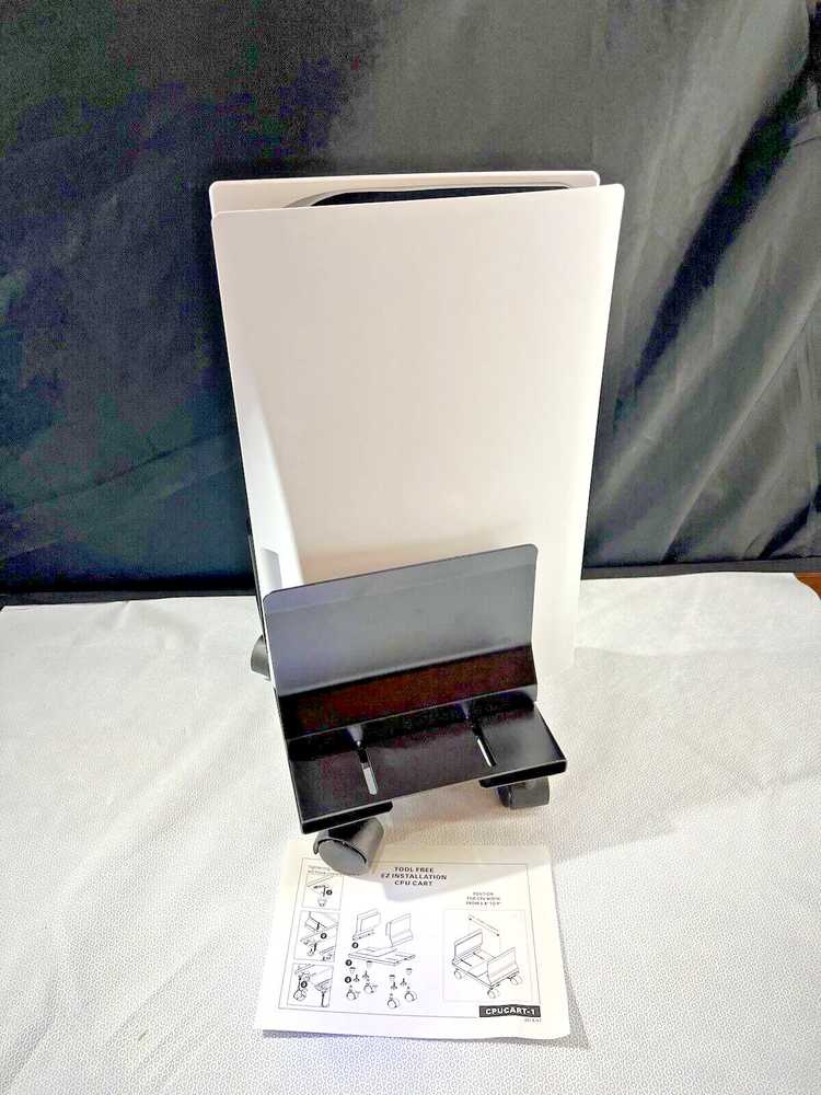 Gaming Console Computer Cart BLACK WITH CASTERS NIB