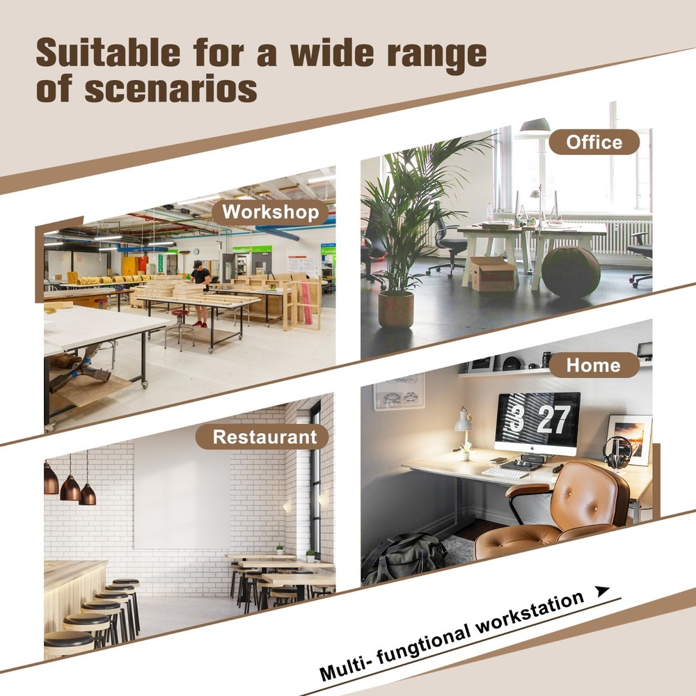 60" Heavy-Duty Adjustable Workbench 2000 lbs. Load Capacity Hardwood Workstation