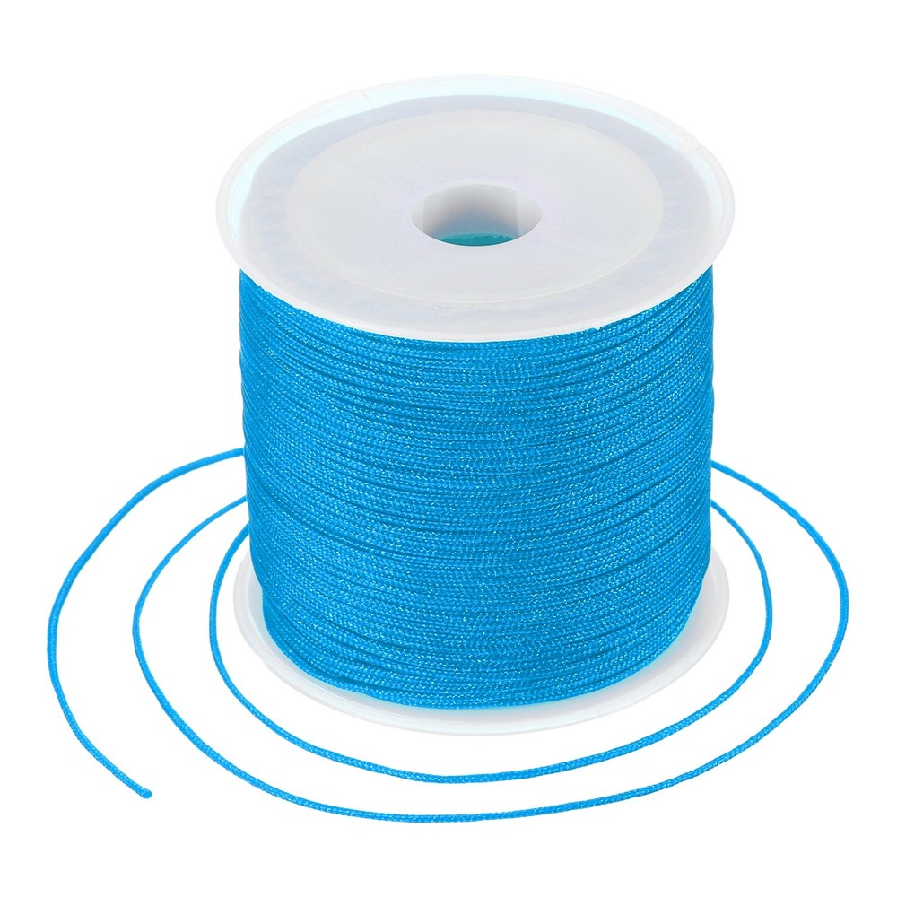 0.8mm Nylon String for Bracelets, 44 Yards Nylon Beading Thread(Lake Blue)