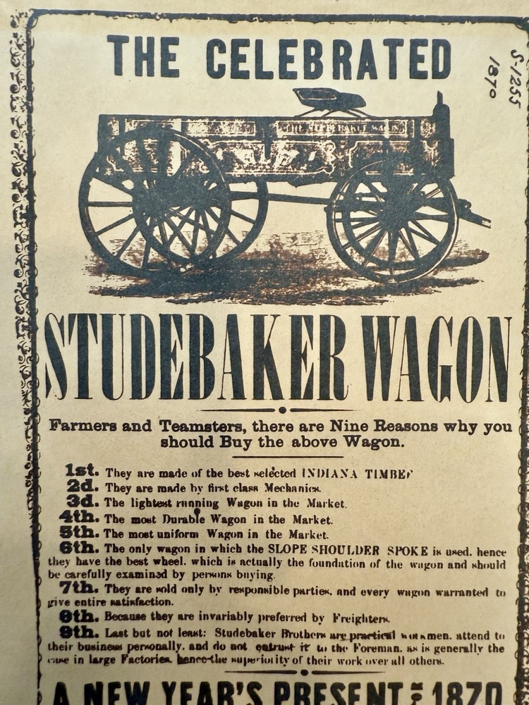 Studebaker Various Year Advertising 1965 1870 1910 Ephemera