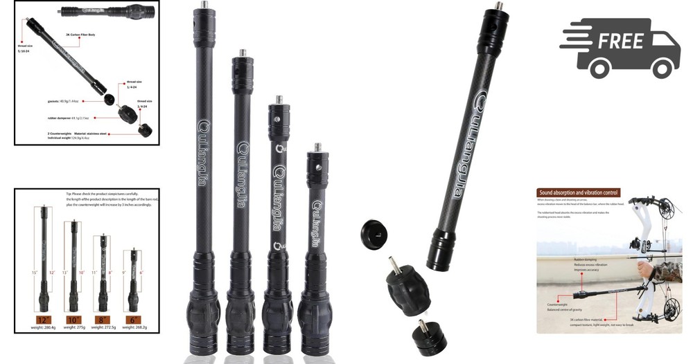 Compound Bow Stabilizer Archery Balance Bar Shock Absorber for Hunting Best