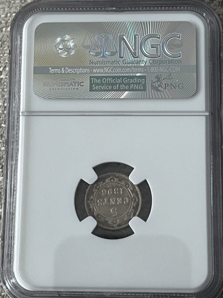 1896 Newfoundland 5 Cent Graded VF NGC