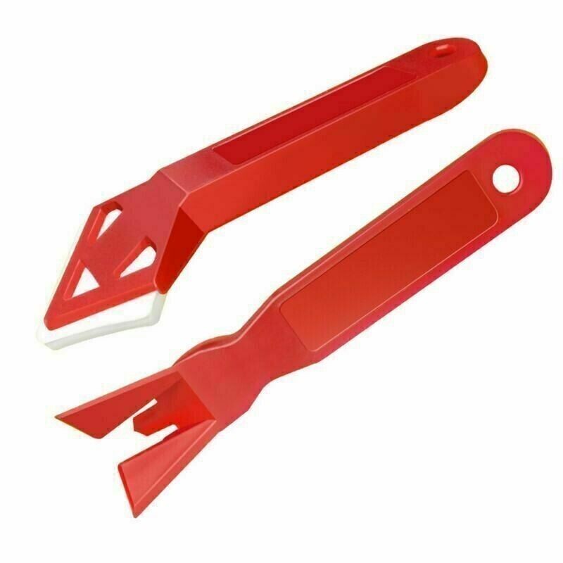 Negative Angle Caulk Removal Tool Set - Glass Scraper and Shovel, 2pcs
