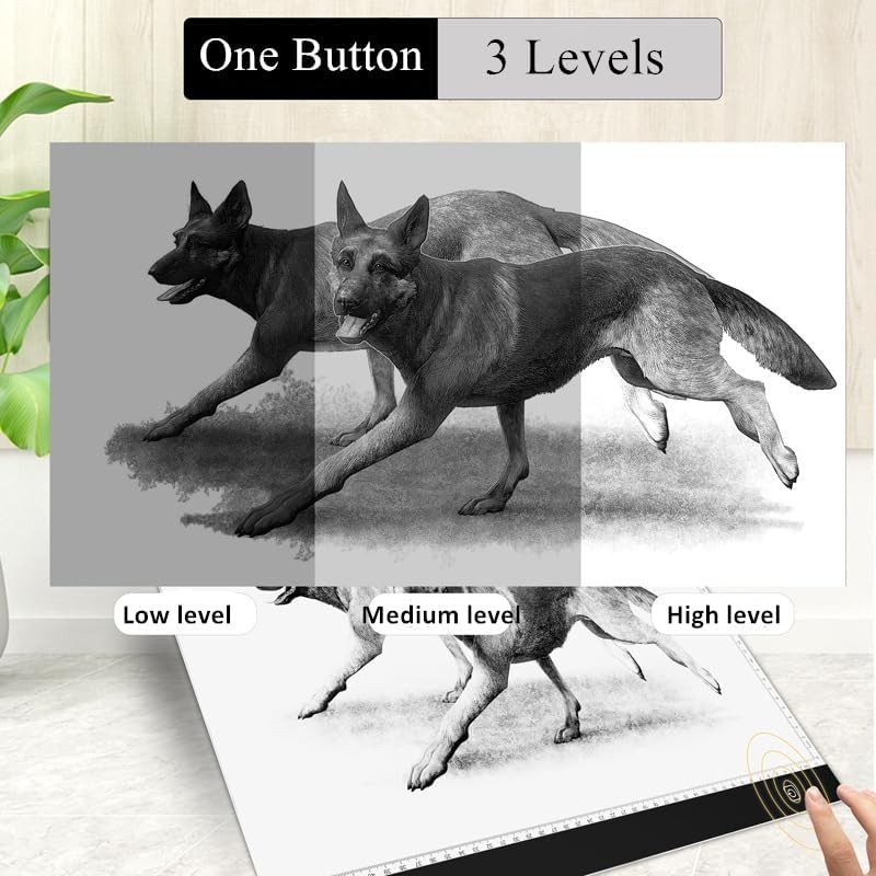 A2 Large Tracing LED Light Pad Kits for Diamond Art, Sketching, black