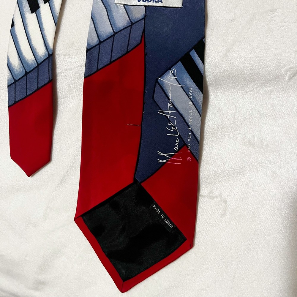 Absolut Vodka Silk Tie Rare Marc Lee Hauser Red Blue Unique Bartender