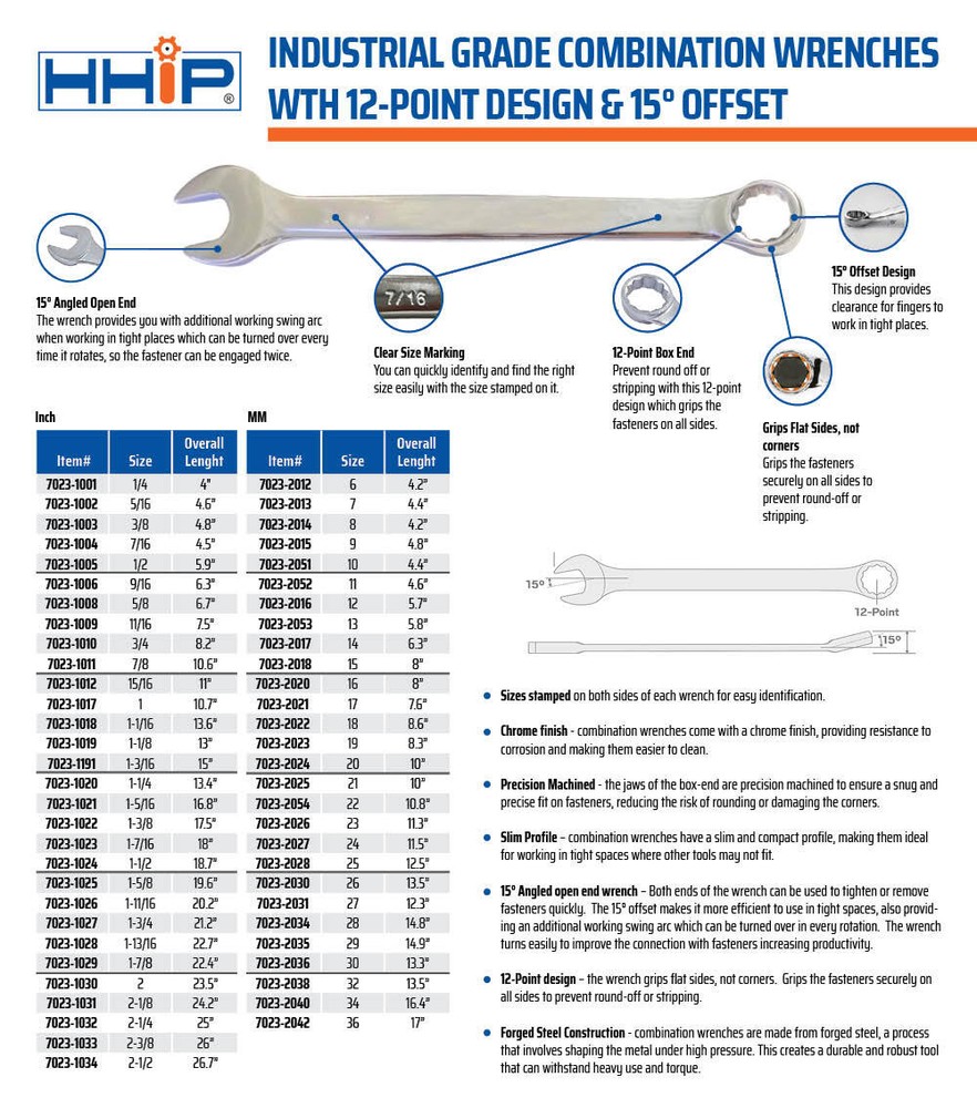 7/16" COMBINATION WRENCH (7023-1004)