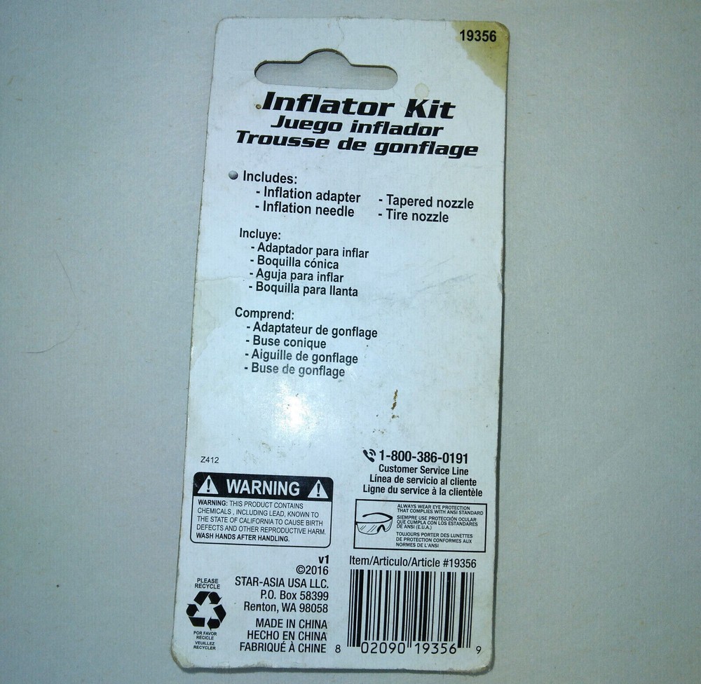 4 Piece General Purpose Inflator Kit (19356)