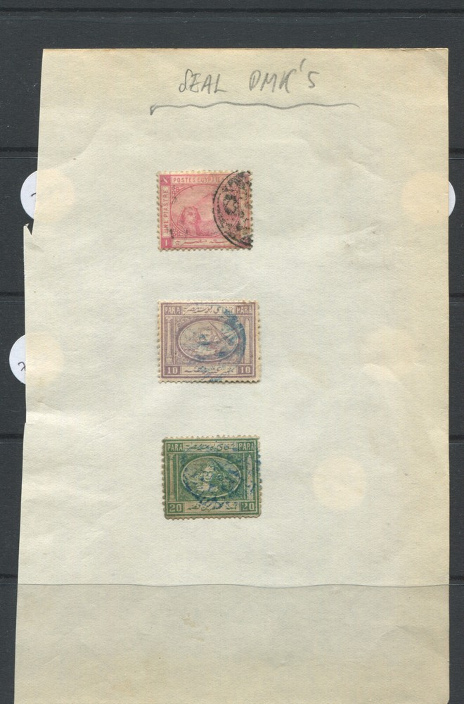 EGYPT 1872/80   SEALS POSTMARK  X 3 EX HOUSTON