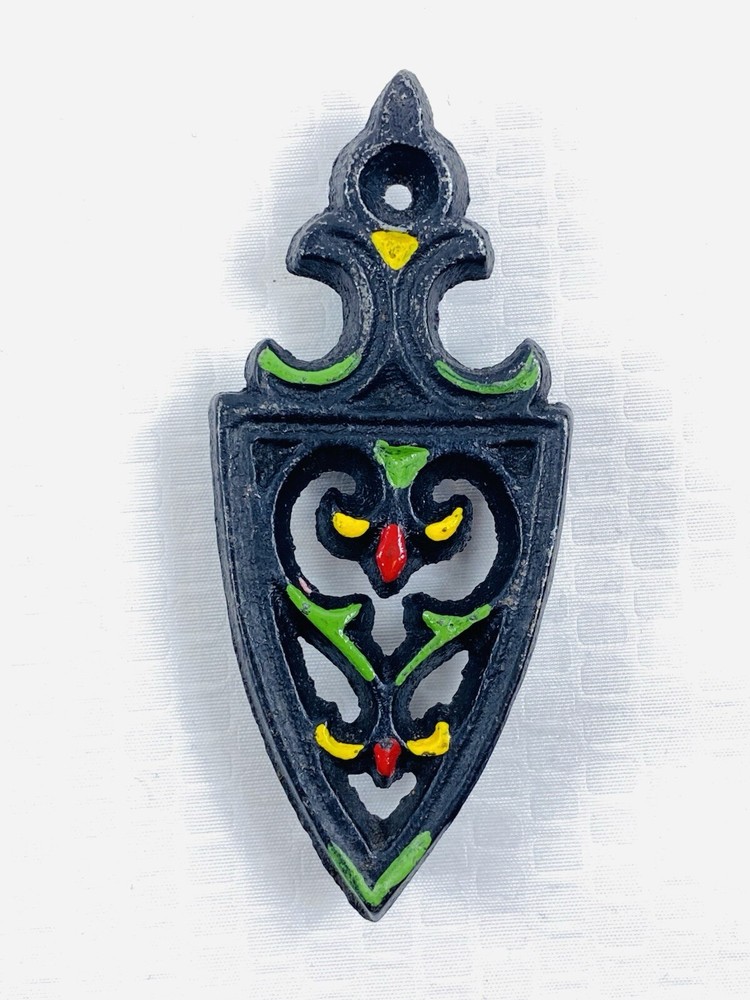 Vintage Painted Cast Iron Footed Trivet - 3” Small Miniature