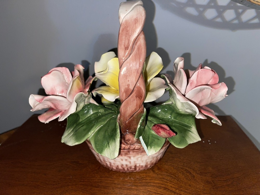 Exquisite Vintage Capidomante Flower Basket