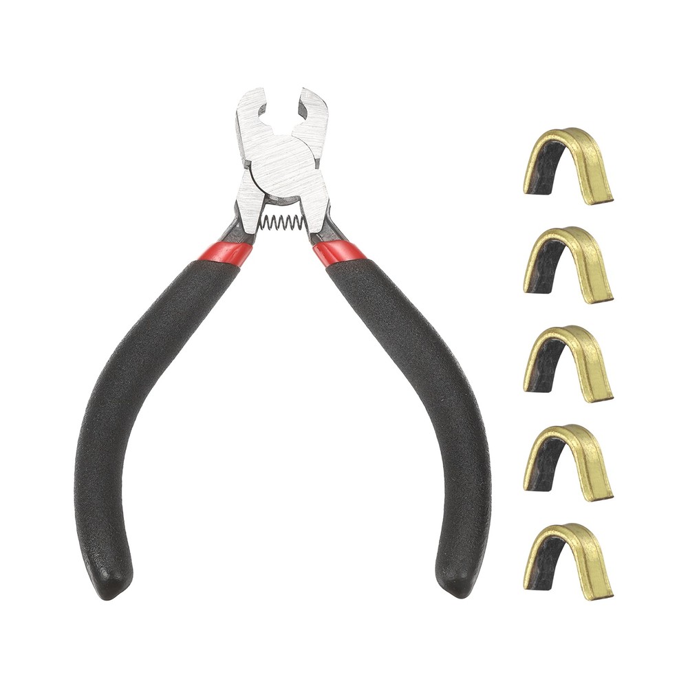 Bow String Nocking Points Set, 5 Pcs Black Brass Nocking Points and 1 Pliers