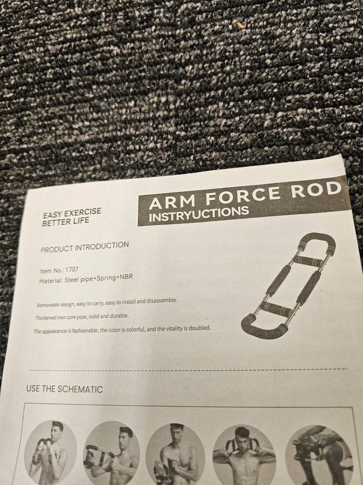 Arm Force Rod Trainer Equipment Adjustable Chest Expander Exerciser