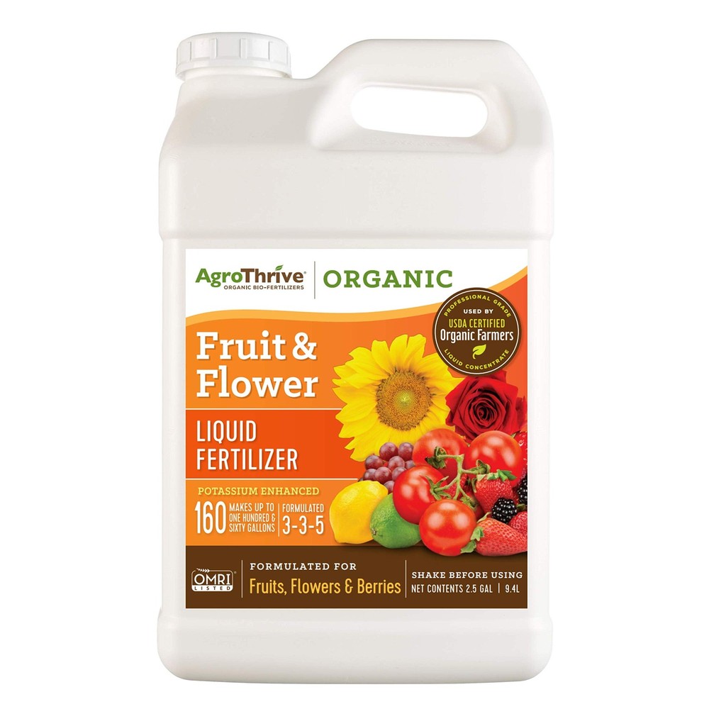AgroThrive Organic Fertilizer - 32OZ Fruit & Flower makes 2.5 gal