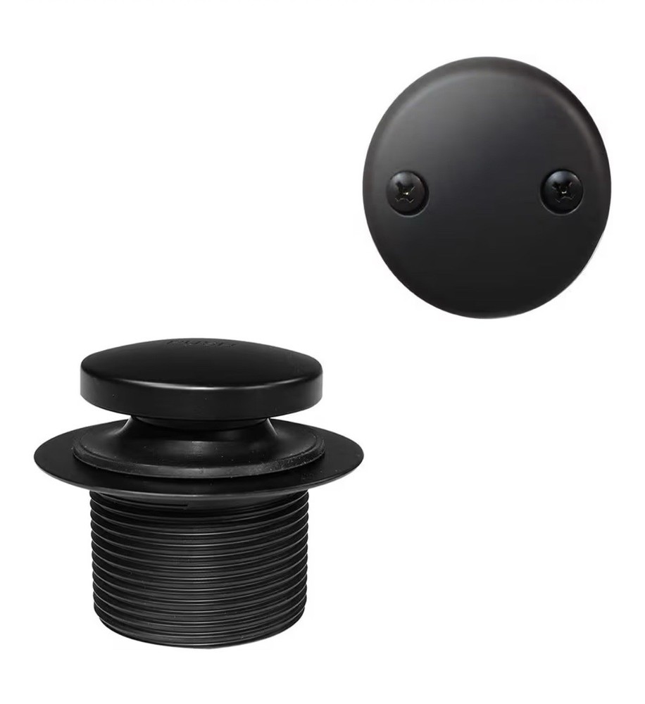 Westbrass R93-2-62 1-1/2" Coarse Thread Tip-Toe Bathtub Drain Trim Matte Black