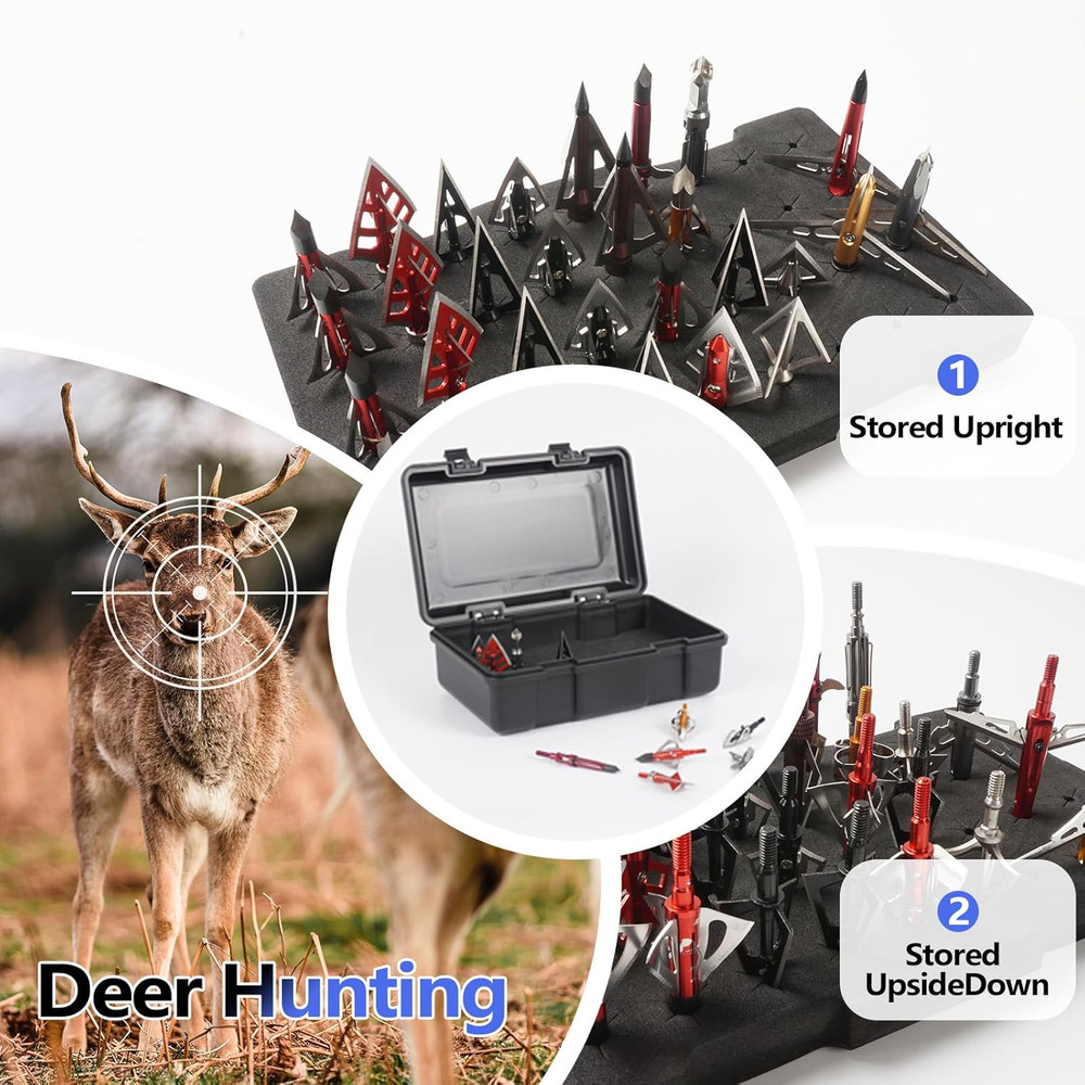 Broadhead Storage Box Case for Compound Hunting Bow and Crossbow Accessory - 36P