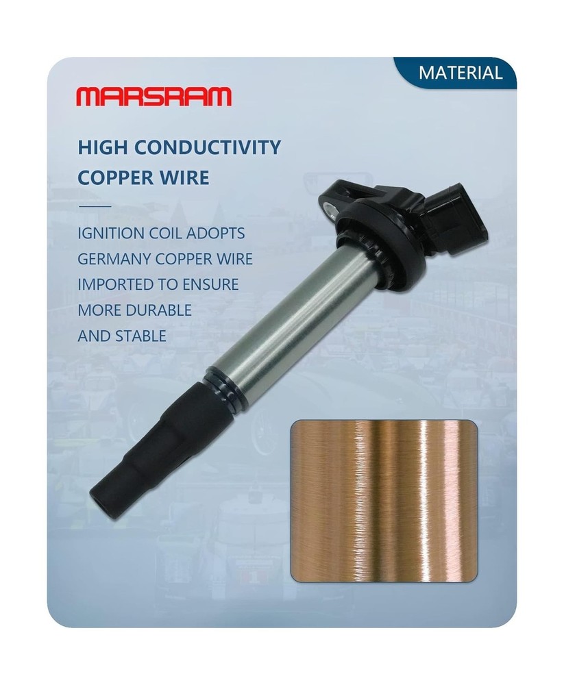 Marsram Ignition Coil Pack UF596 and Double Iridium Spark Plug 4912 Compatibl...